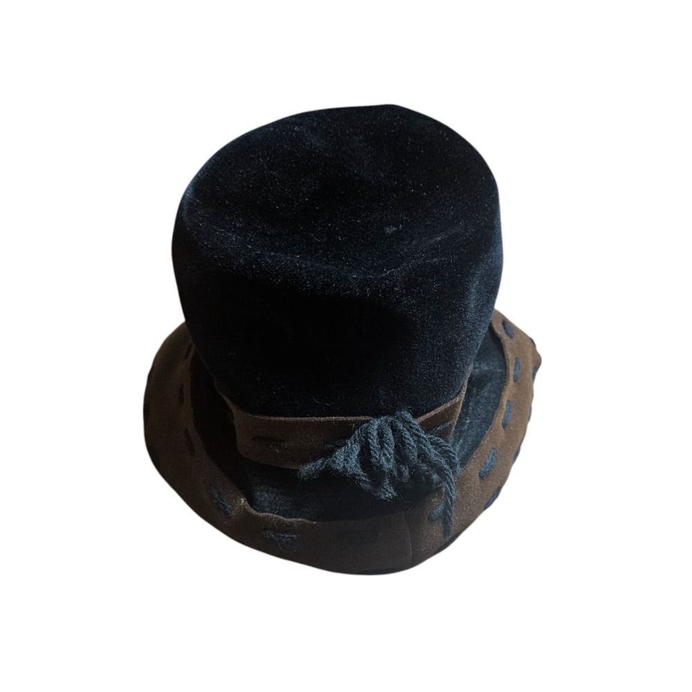 Vintage 50s 60s Christian Dior Miss Dior Cloche Hat Felt Velvet Brown Black - Picture 4 of 8